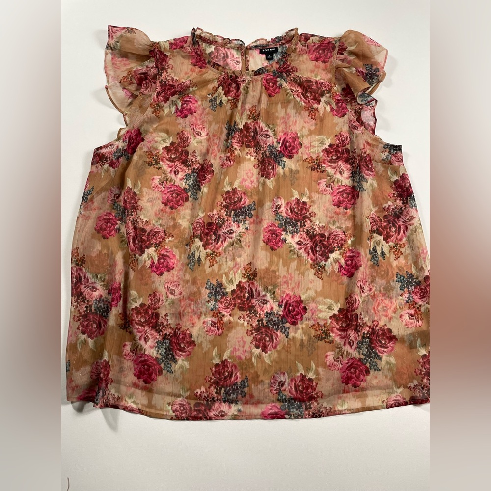 Torrid Crinkle Chiffon Flutter Sleeve Blouse – Whimsigoth Fairy Boho - Size 2